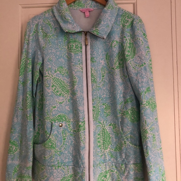Lilly Pulitzer Get Crackin Leona Full Zip Medium - Picture 2 of 6